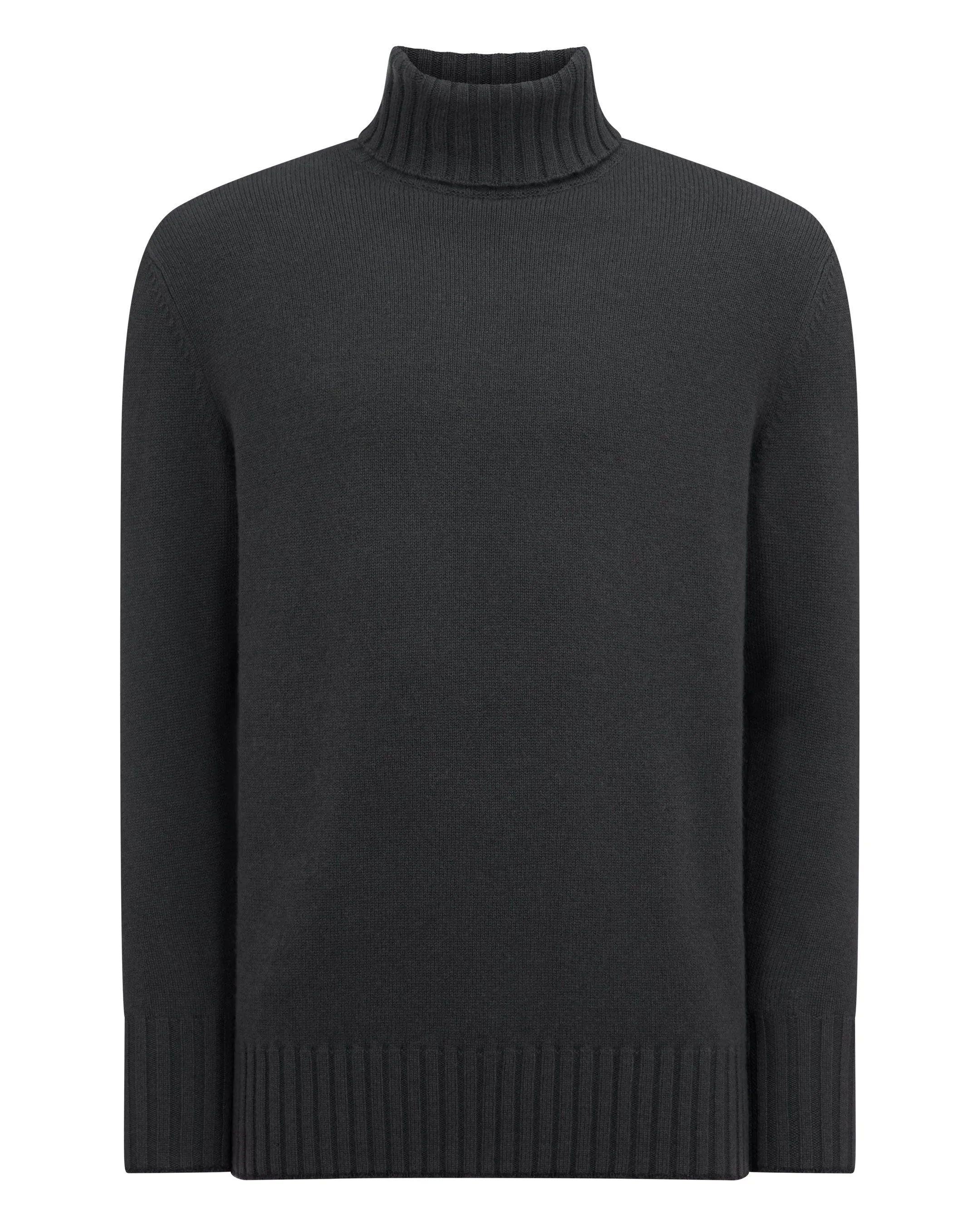 Men's Brompton Turtle Neck Cashmere Sweater Anthracite Grey