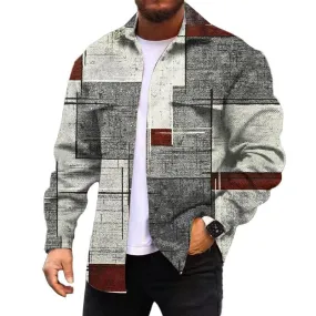 Men's Corduroy Print Long Sleeve Jacket 47683099DL