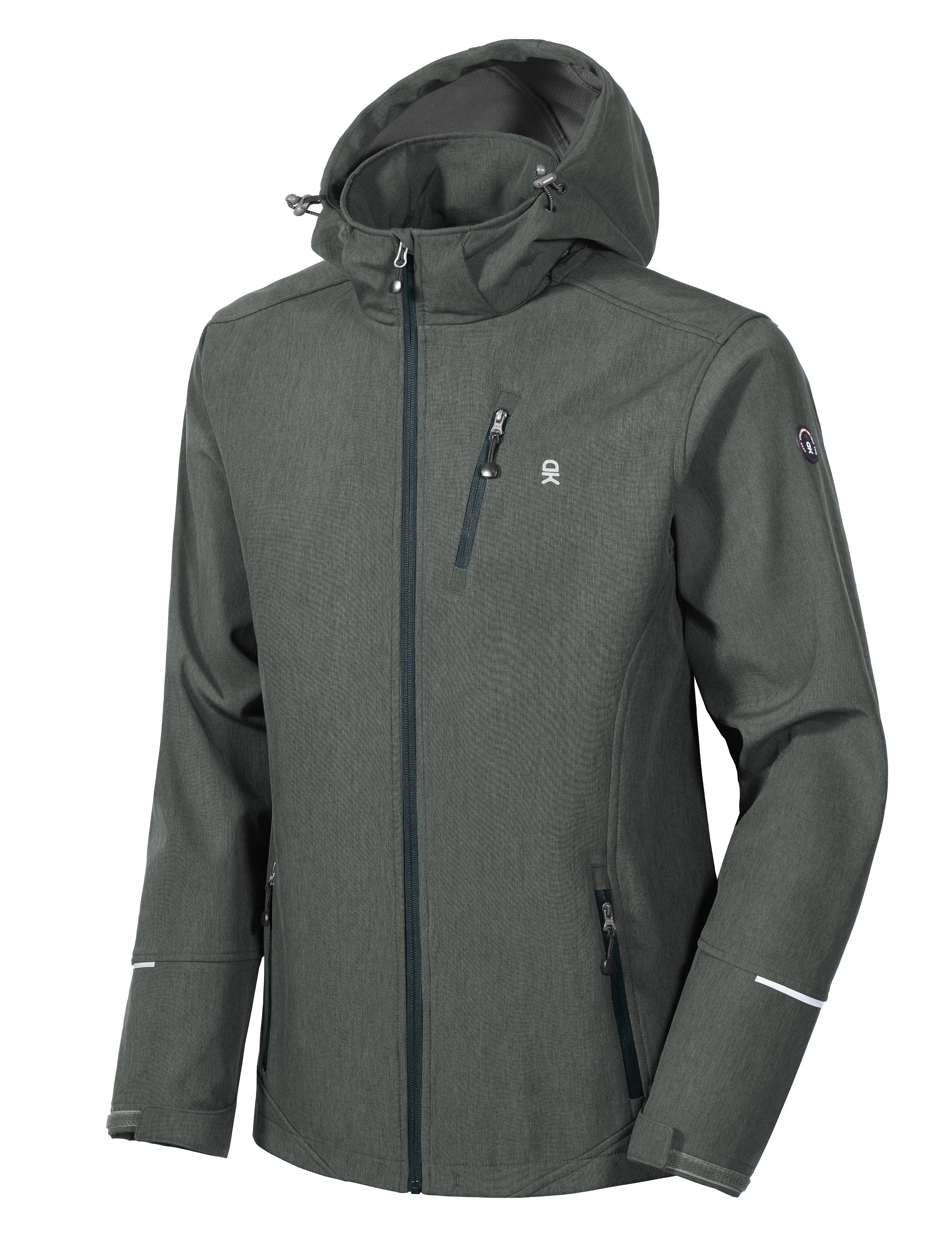 Men's Fleece Lined Softshell Ski Jacket with Removable Hood