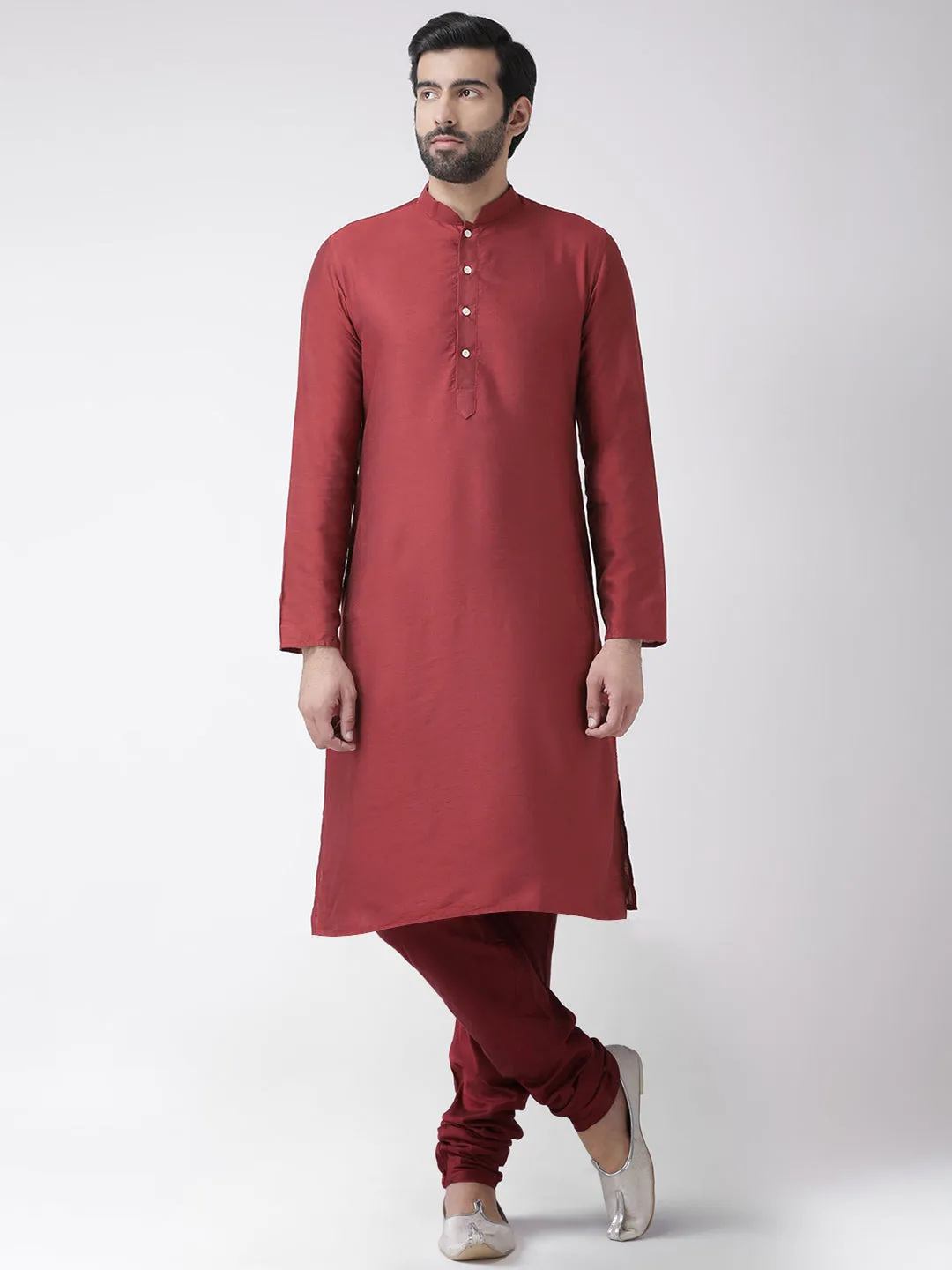 Men's Gold Kurta Jacket Churidar Set