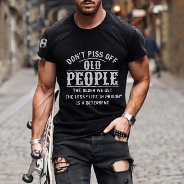 Men's short-sleeved T-shirt oversized retro short-sleeved summer new T-shirt fashion Harajuku ethnic alphabet T-shirt