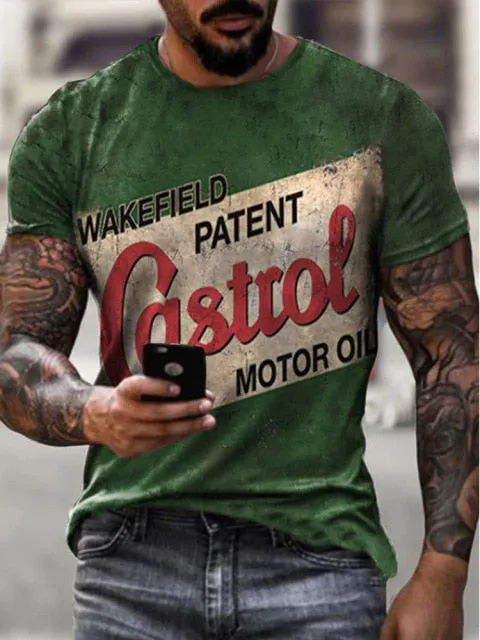 Men's short-sleeved T-shirt oversized retro short-sleeved summer new T-shirt fashion Harajuku ethnic alphabet T-shirt