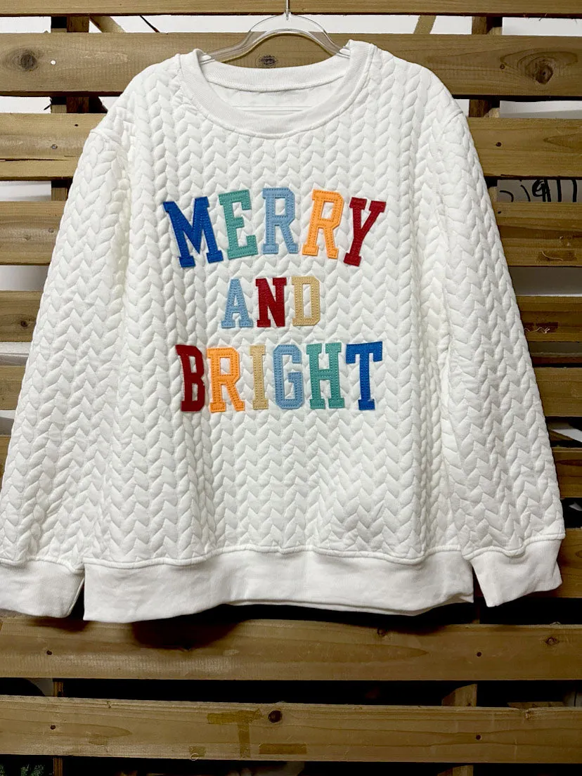 Merry and Bright printed pullover sweatshirt