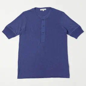 Merz b. Schwanen 103 Short Sleeve Henley - Pacific