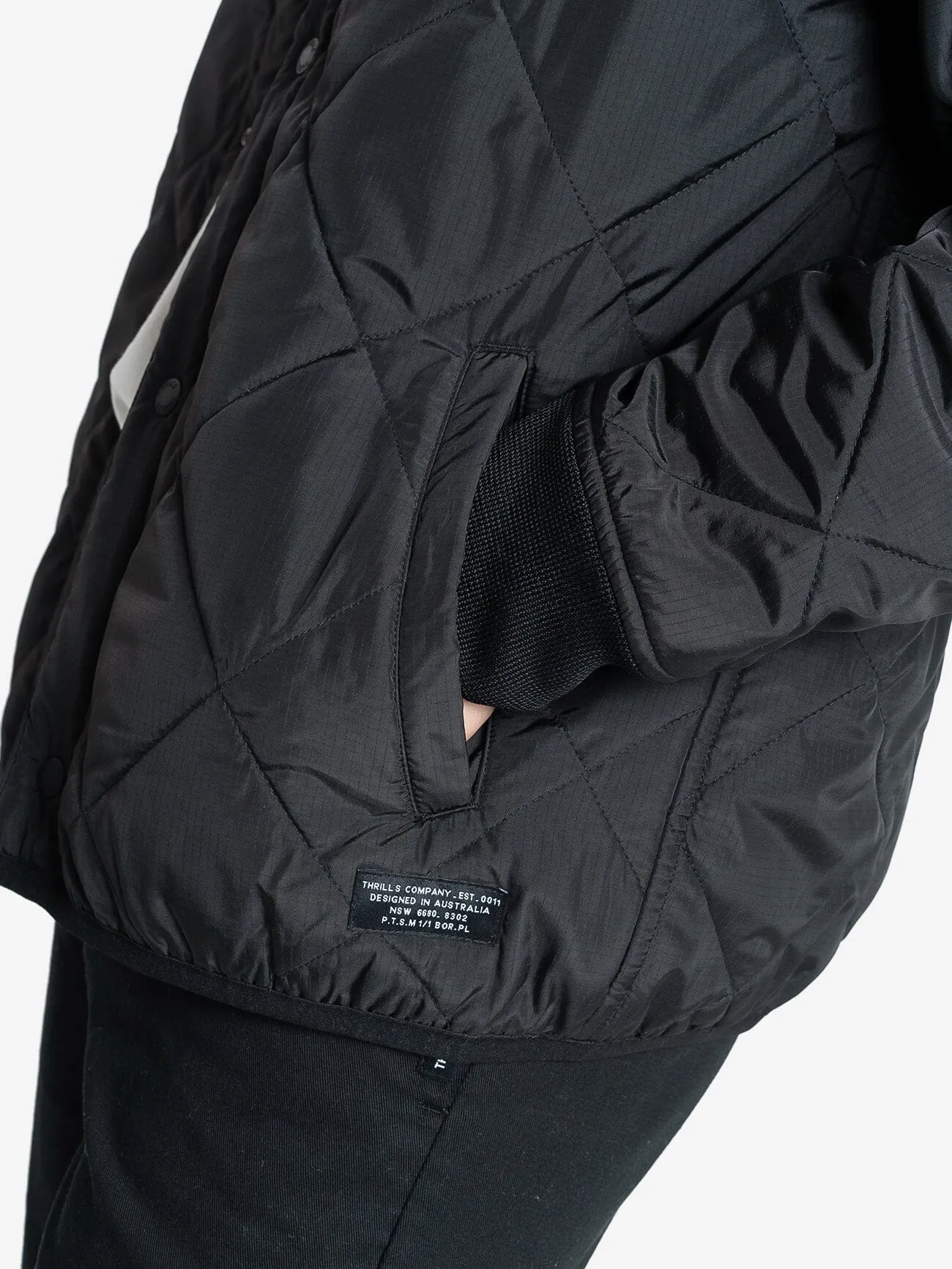 Minimal Thrills Quilt Work Jacket - Black