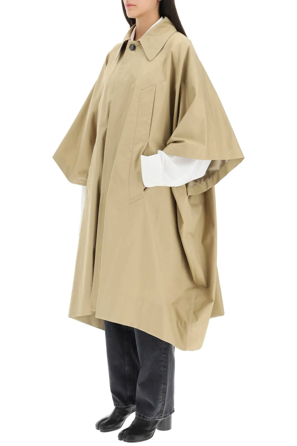 Mm6 maison margiela gabardine trench cape