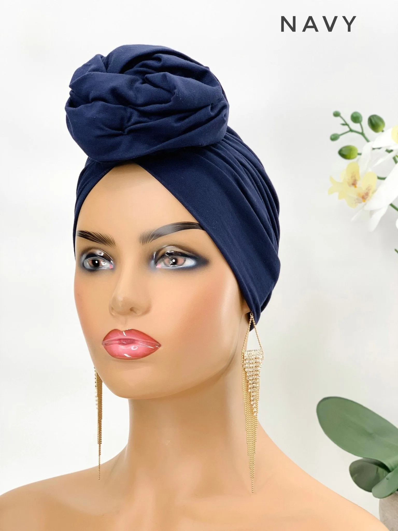 Mofe Pretied Flower-Design Turban