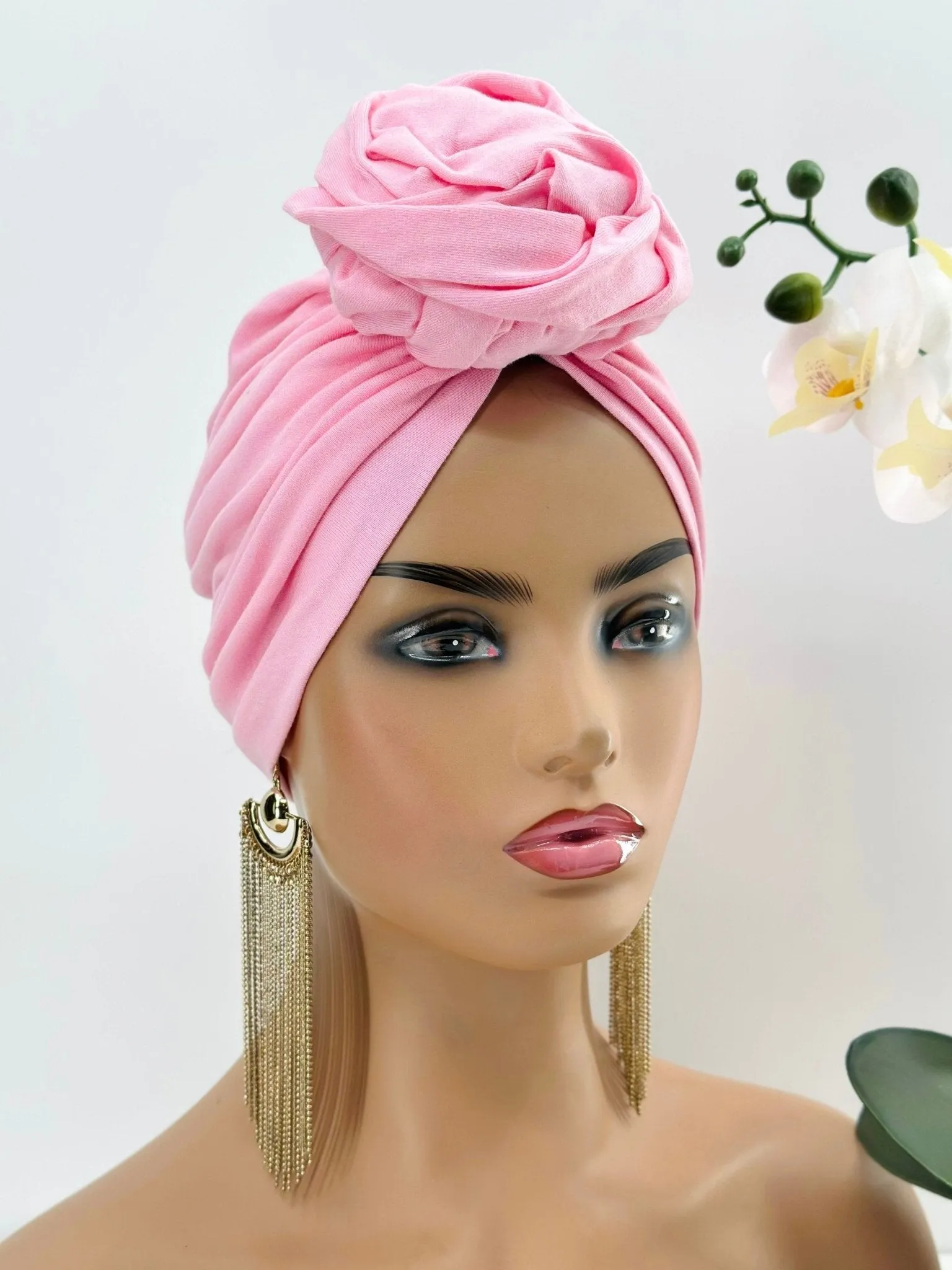 Mofe Pretied Flower-Design Turban