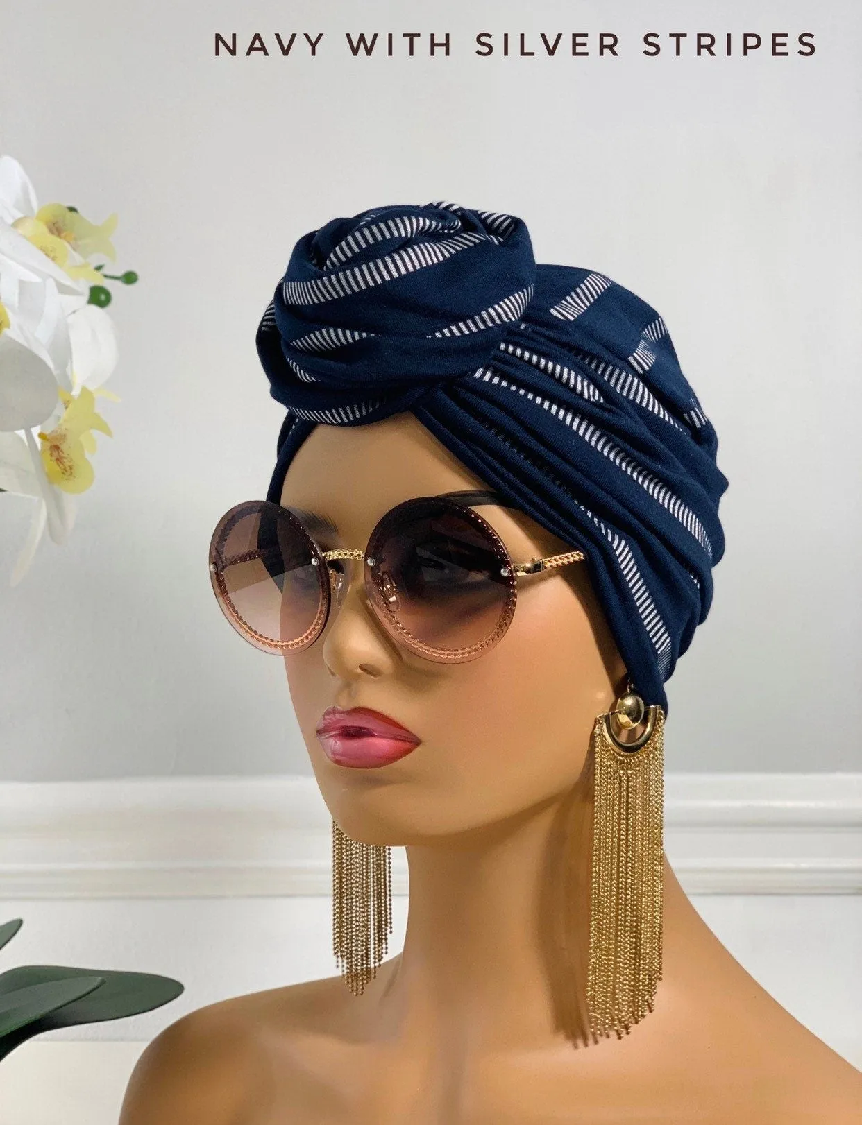 Mofe Pretied Flower-Design Turban