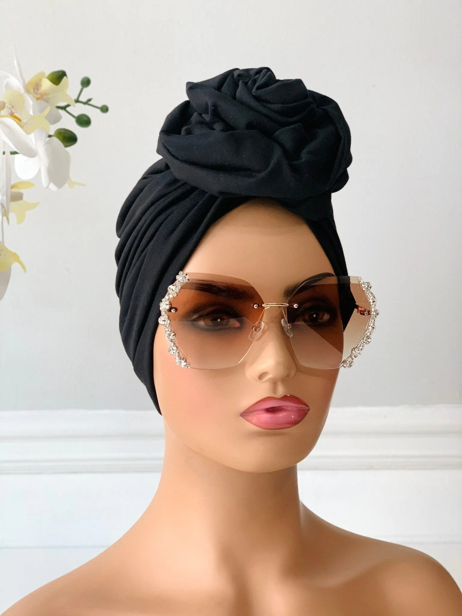 Mofe Pretied Flower-Design Turban