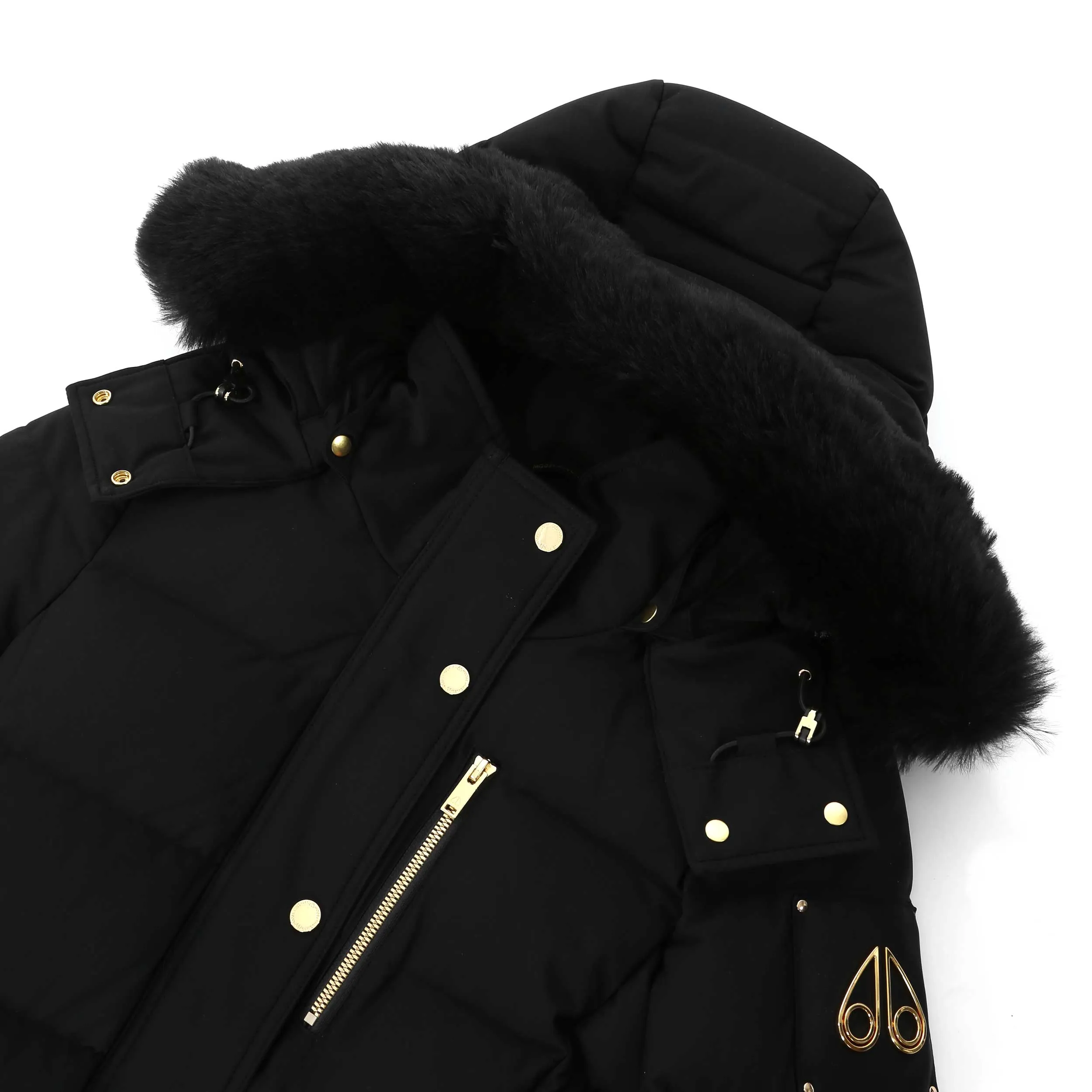 Moose Knuckles Watershed Parka Ladies Jacket in Black & Gold