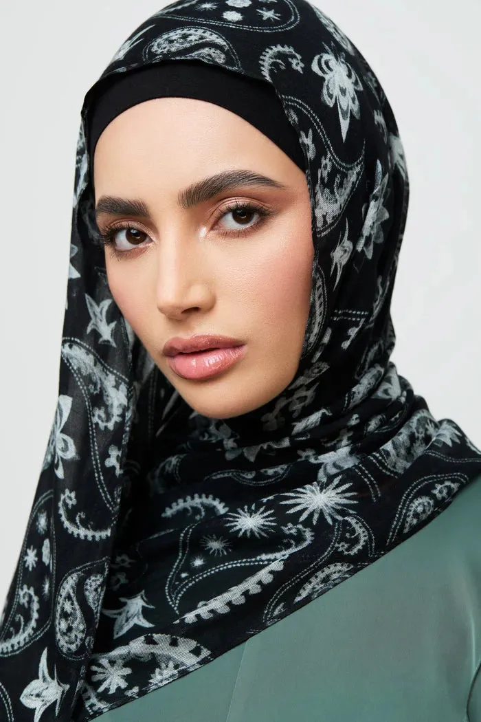 MY006  Hijab - Midnight Paisley hijab/tudung  hijab  printed hijab  printed scarf