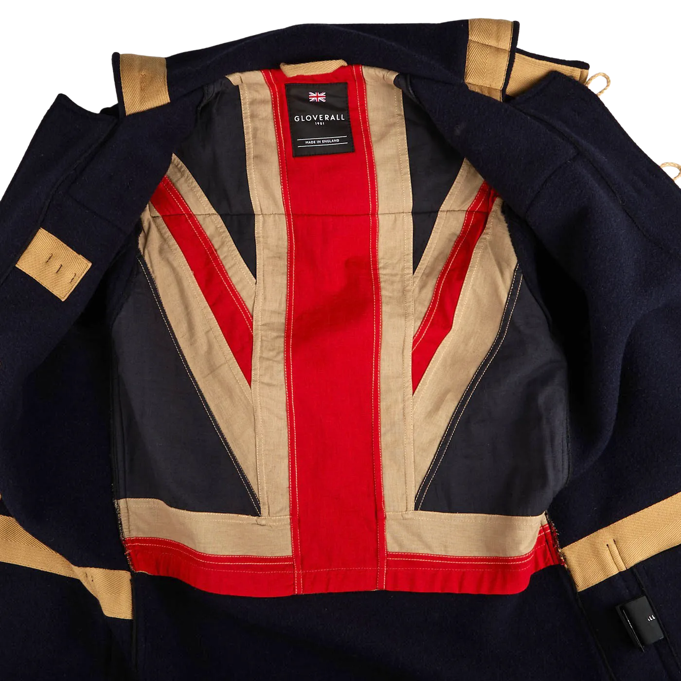 Navy Blue Wool Union Jack Monty Duffle