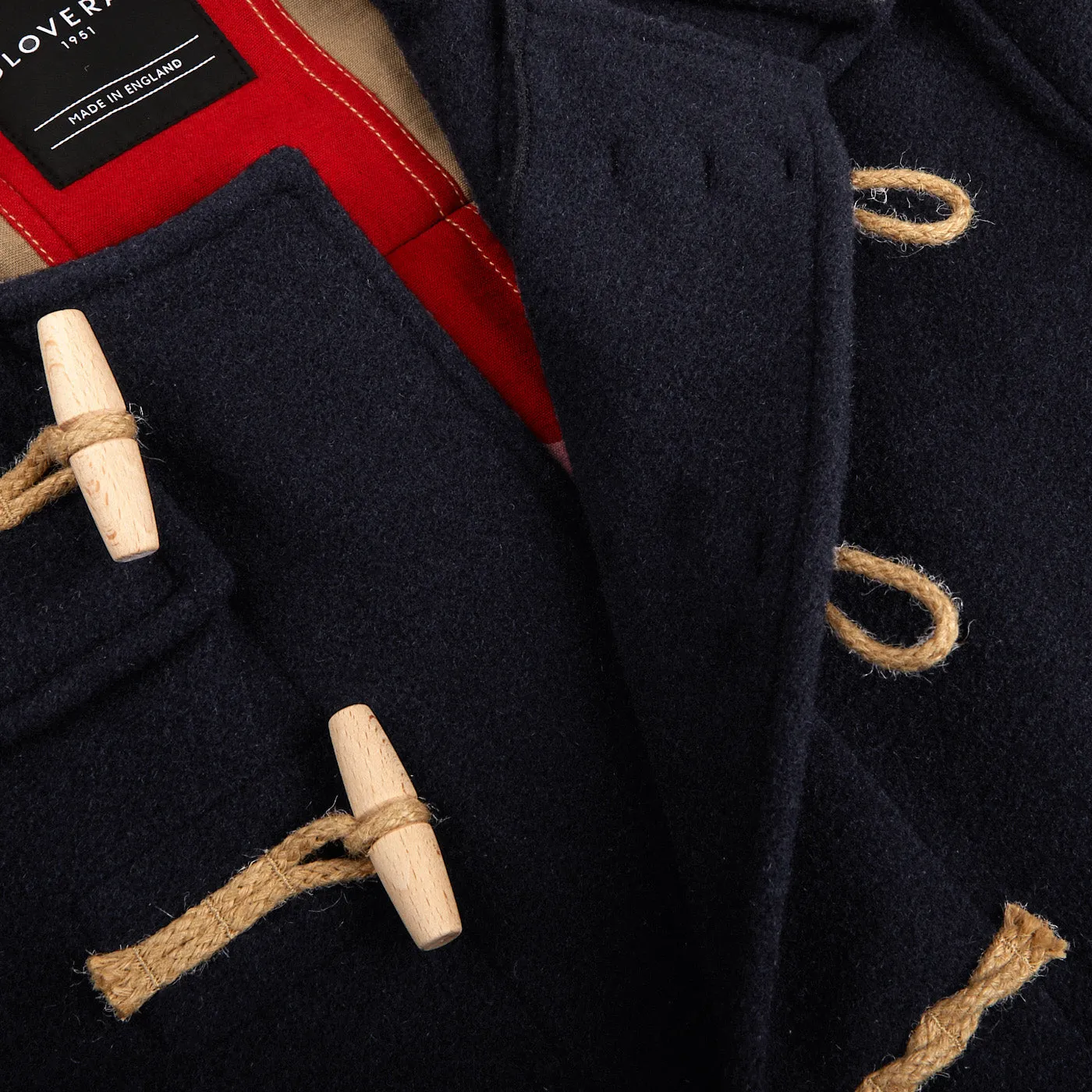 Navy Blue Wool Union Jack Monty Duffle