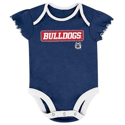 New - NCAA Fresno State Bulldogs Infant Girls' 3pk Bodysuit Set - 3-6M