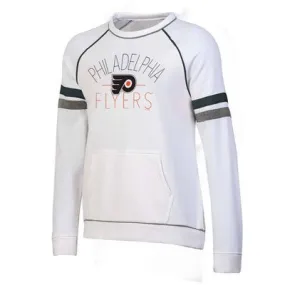 New - NHL Philadelphia Flyers Women's White Long Sleeve Fleece Crew Sweatshirt - M