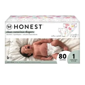 New - The Honest Company Clean Conscious Disposable Diapers Tutu Cute & Rose Blossom - Size 1 - 80ct