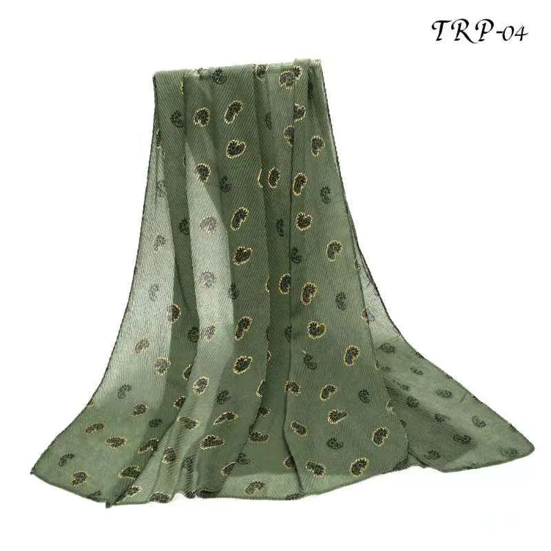 New Women Pleated Printed Floral Design Lightweight Summer Scarf