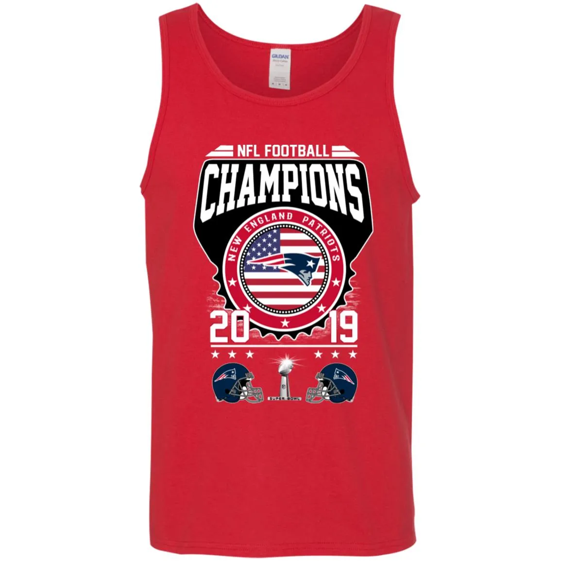 Nfl – Football Champions New England Patriots Super Bowl 2019 Men Cotton Tank