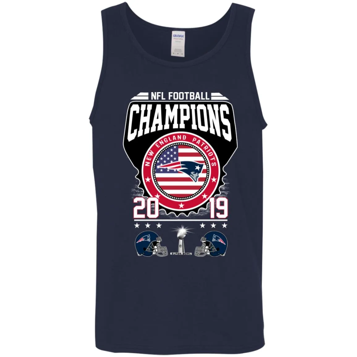 Nfl – Football Champions New England Patriots Super Bowl 2019 Men Cotton Tank