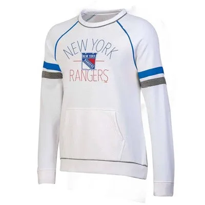 Open Box - NHL New York Rangers Women's White Long Sleeve Fleece Crew Sweatshirt - S