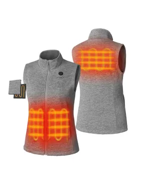 (Open-box) Women's Heated Fleece Vest - Gray (Battery Set Not Included)