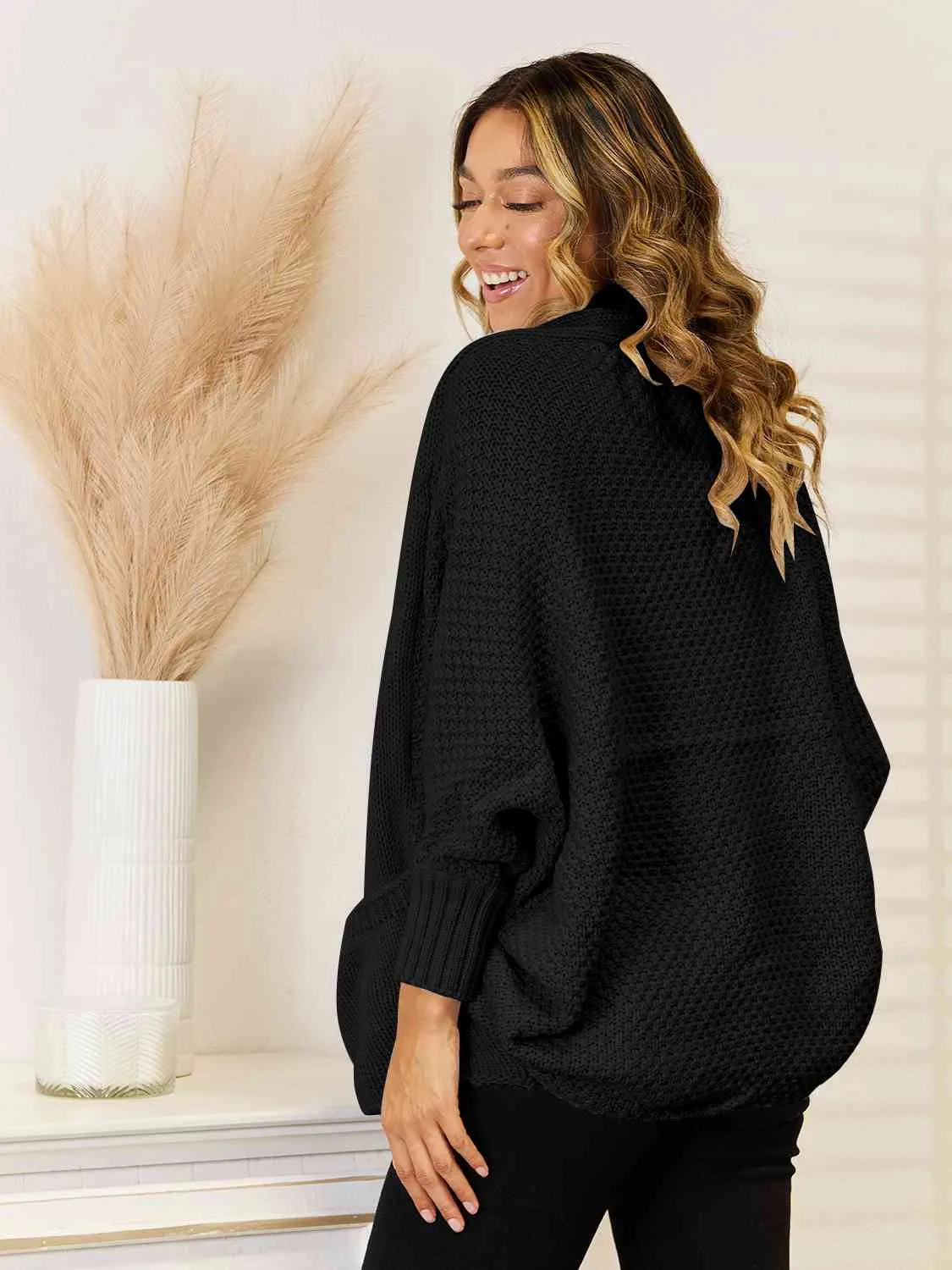 Open Front  Cardigan with Pockets