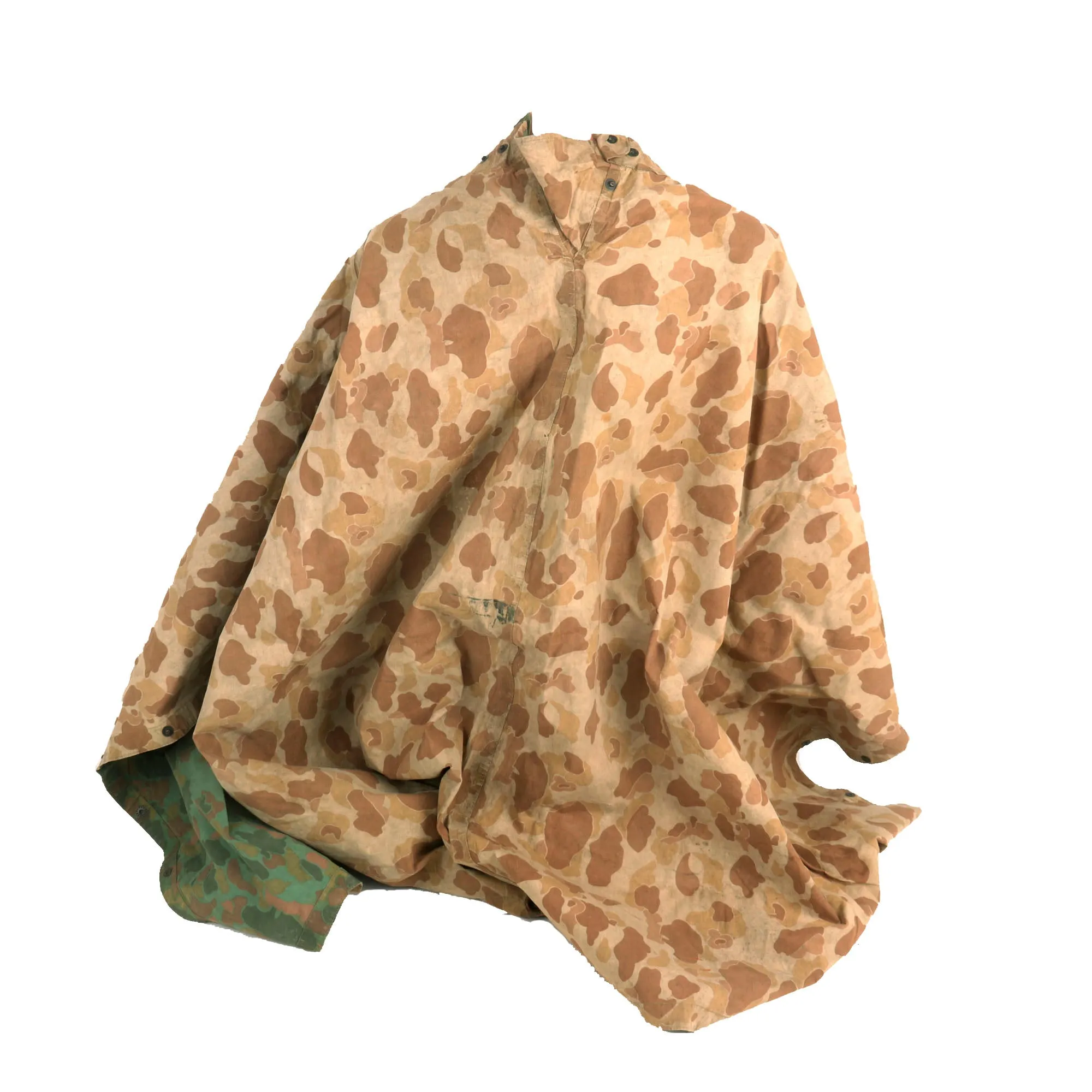 Original U.S. WWII USMC “M-1942 Reversible Spot Pattern” Camouflage Rain Poncho