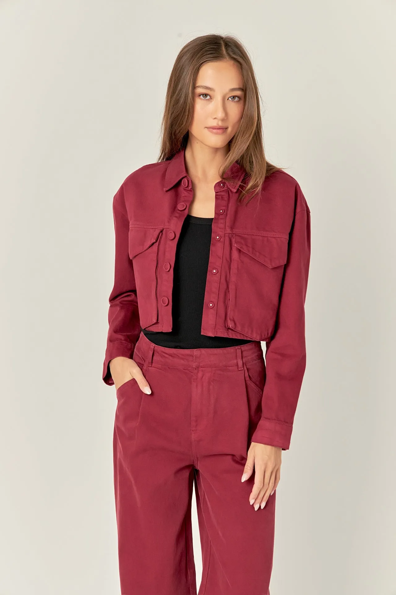 Oversize Pocket Cropped Jacket