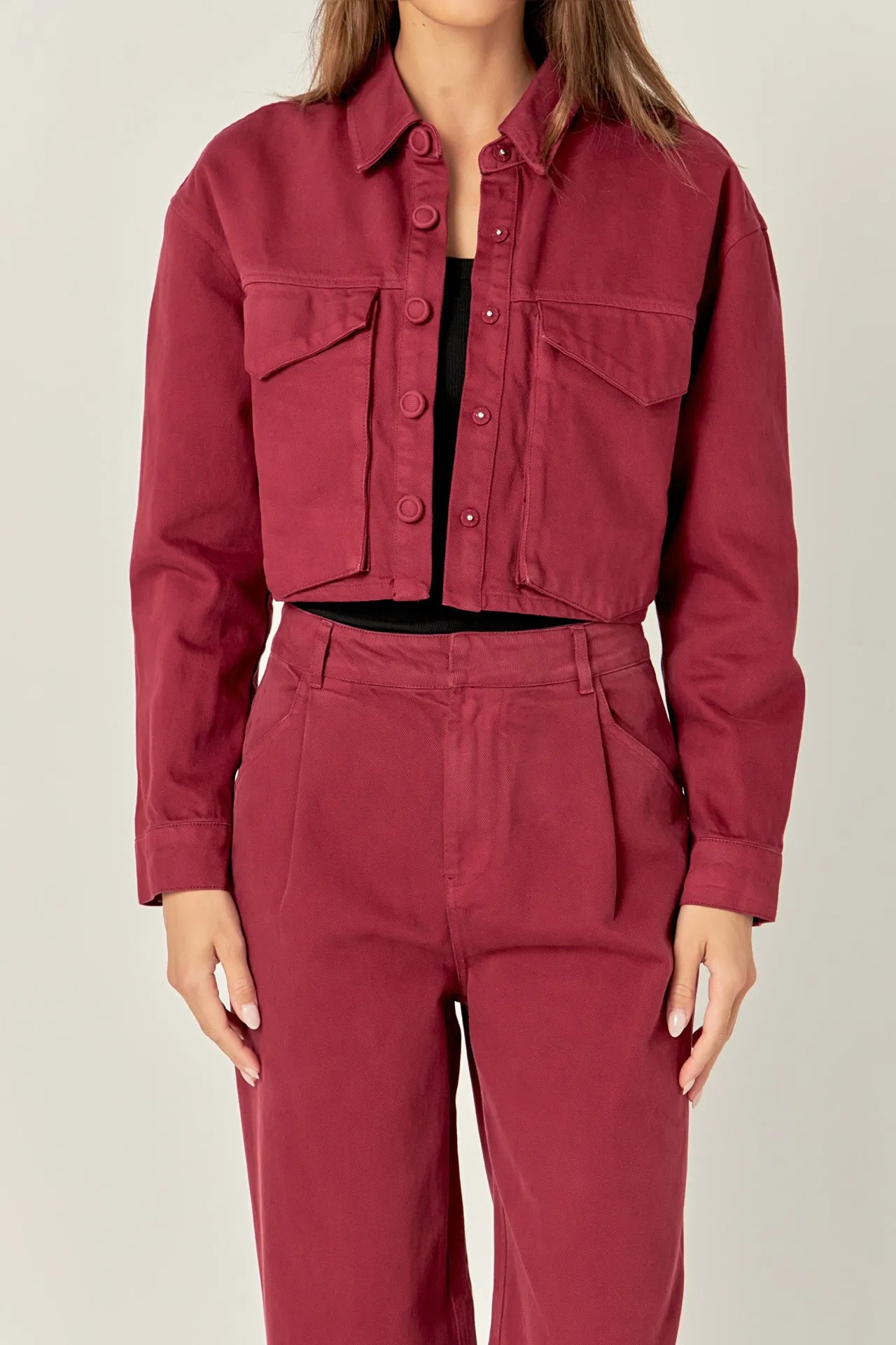 Oversize Pocket Cropped Jacket