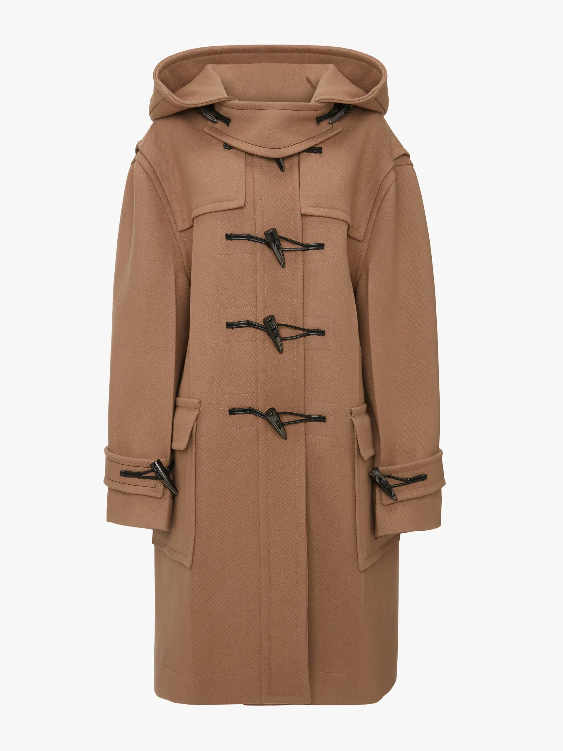 Oversized duffle coat in camel