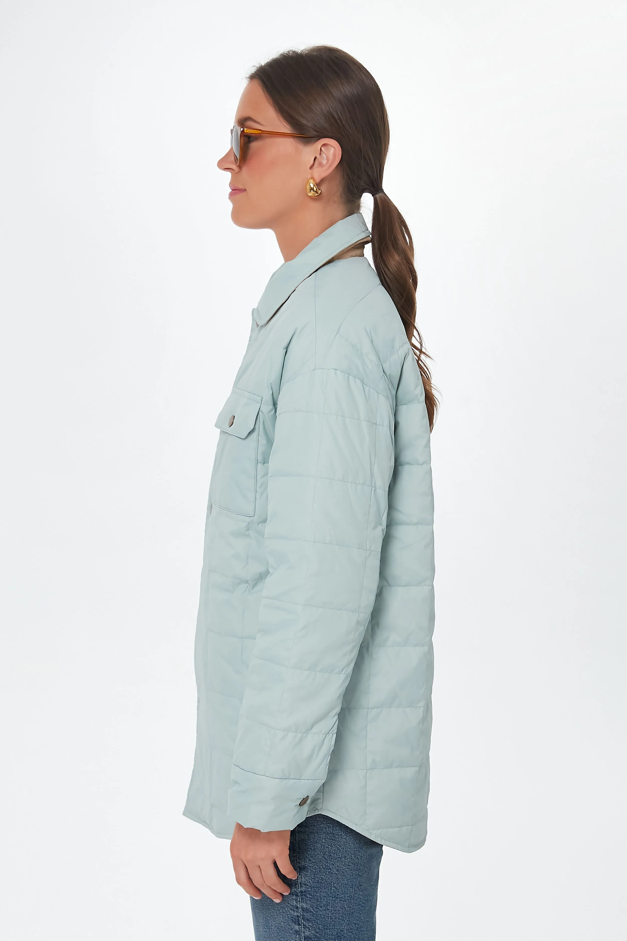 Pastel Blue Reversible Cloud Puffer Jacket