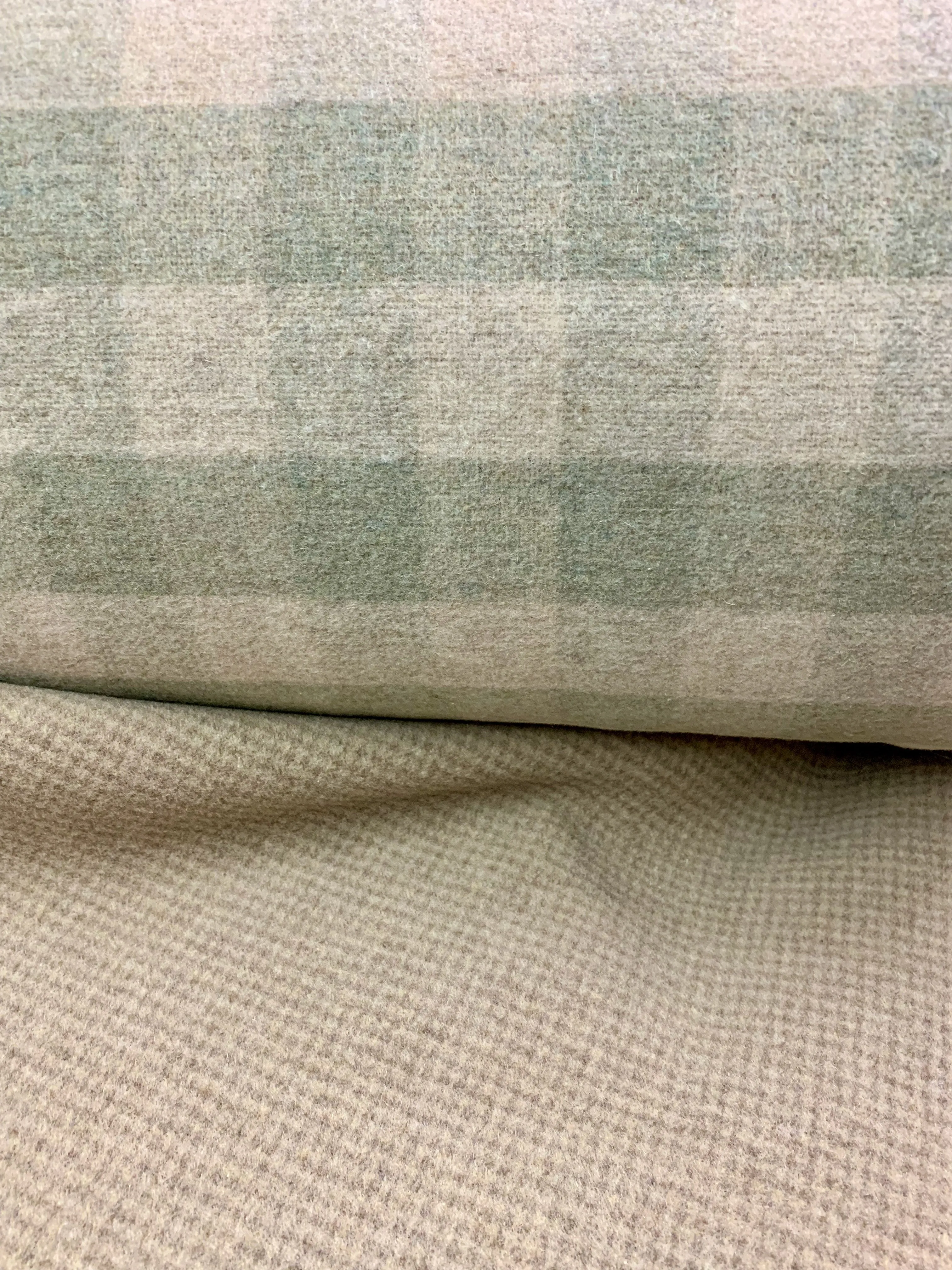 Plaid Double Faced Wool Cream/Beige