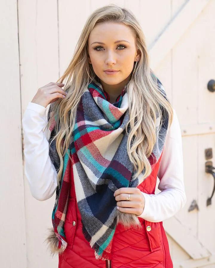 Plaid Triangle Scarf