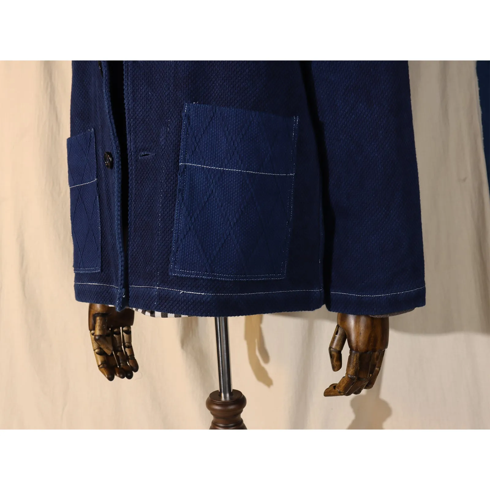 Plant-Dyed Casual Pure Cotton Indigo Jacket