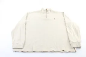 Polo by Ralph Lauren Embroidered Logo Beige Zip Up Sweater