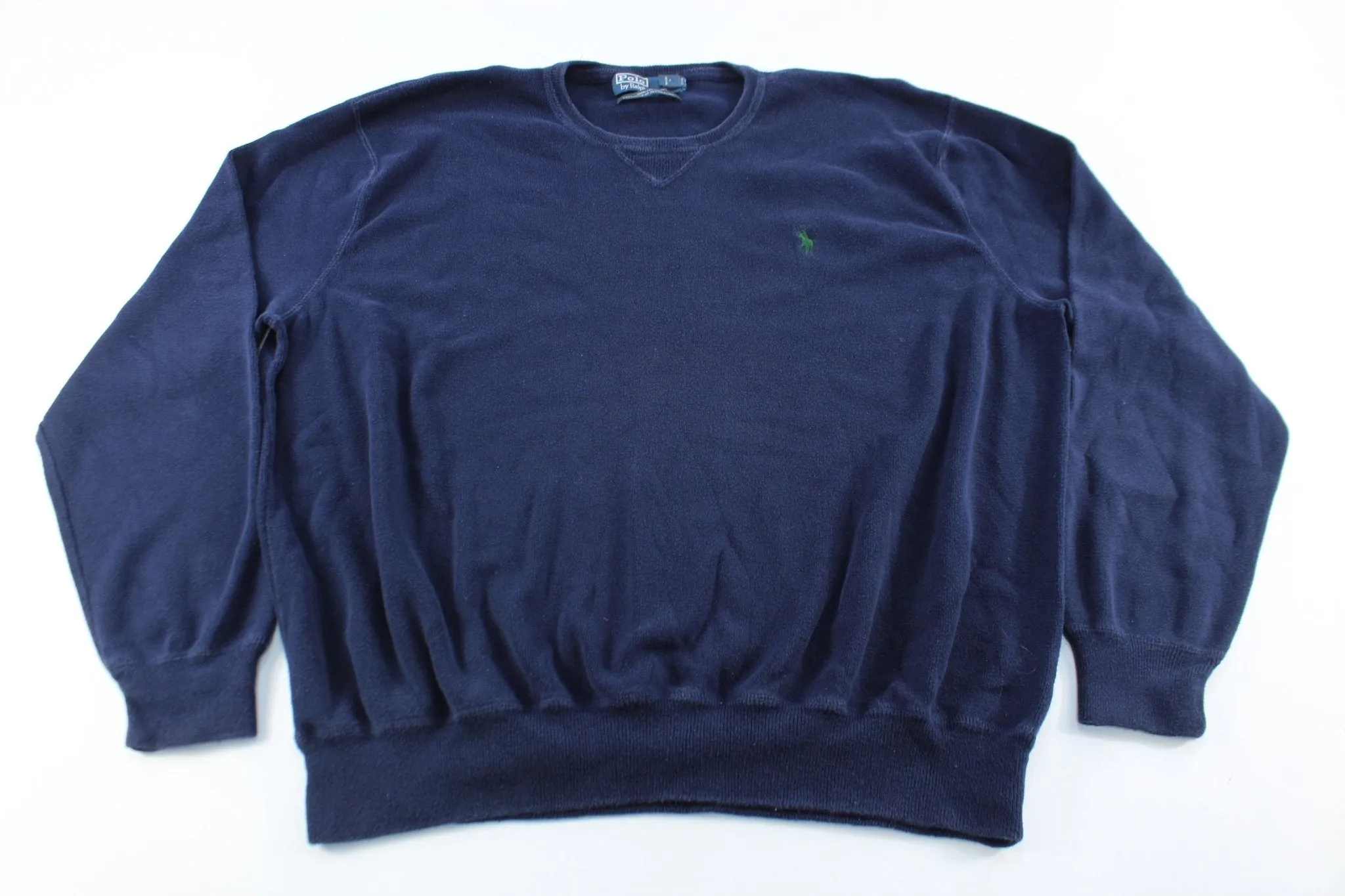 Polo by Ralph Lauren Embroidered Logo Navy Blue Sweater