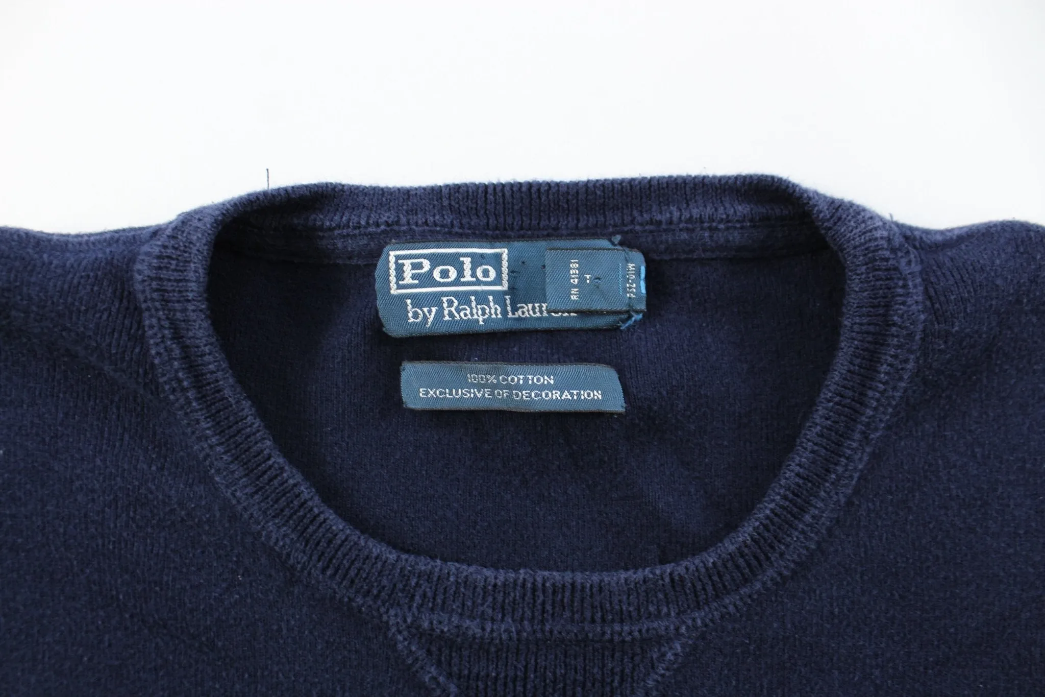 Polo by Ralph Lauren Embroidered Logo Navy Blue Sweater