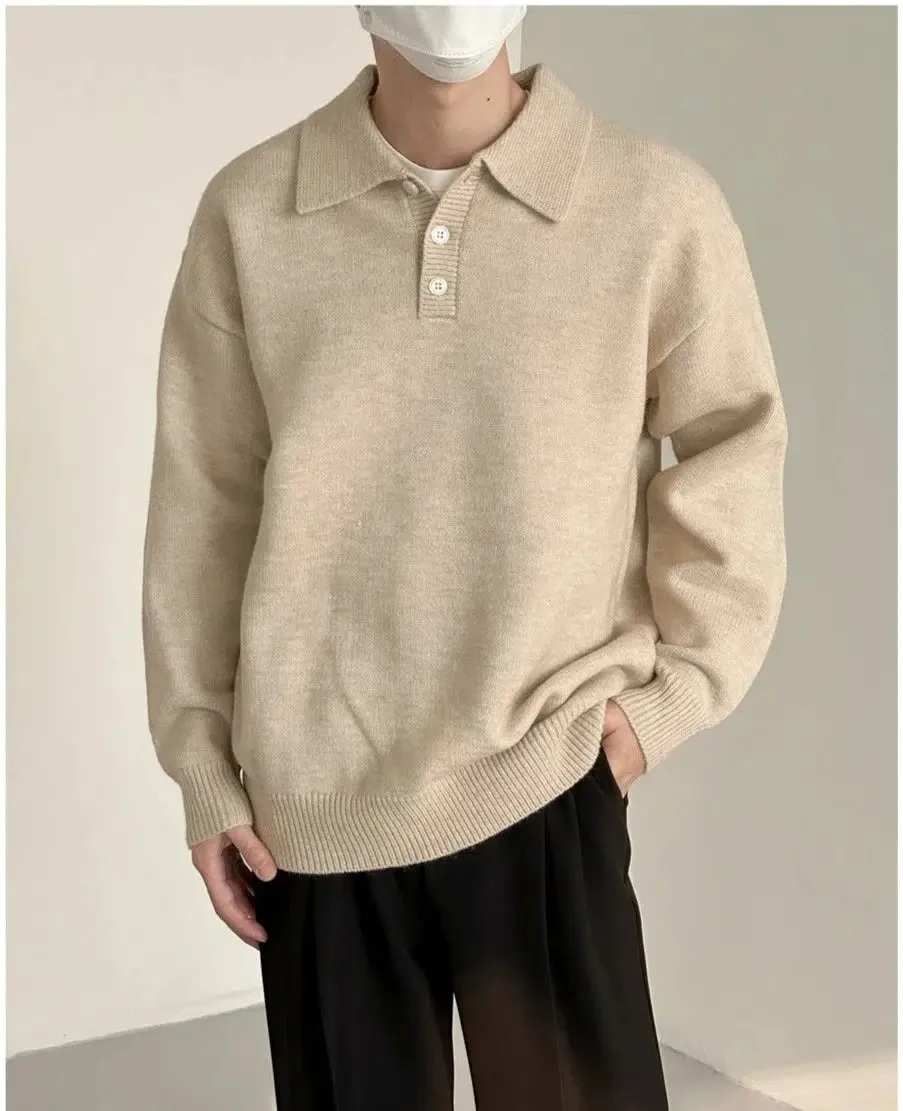 Polo Collar Lapel Sweater