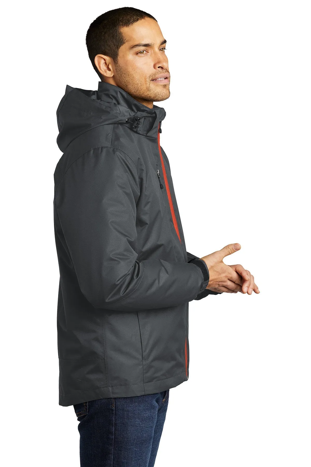 Port Authority Vortex Customized Waterproof 3-in-1 Jackets, Magnet/ Orange