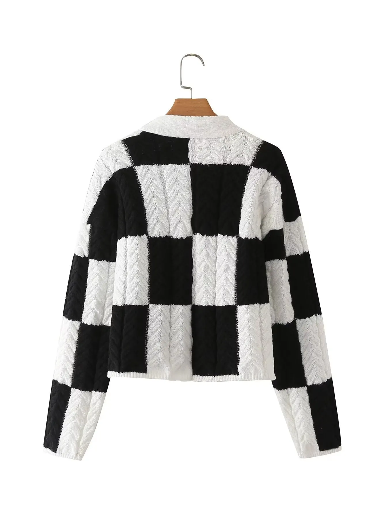 Pre Order:  Checkered Knit Crop Jacket