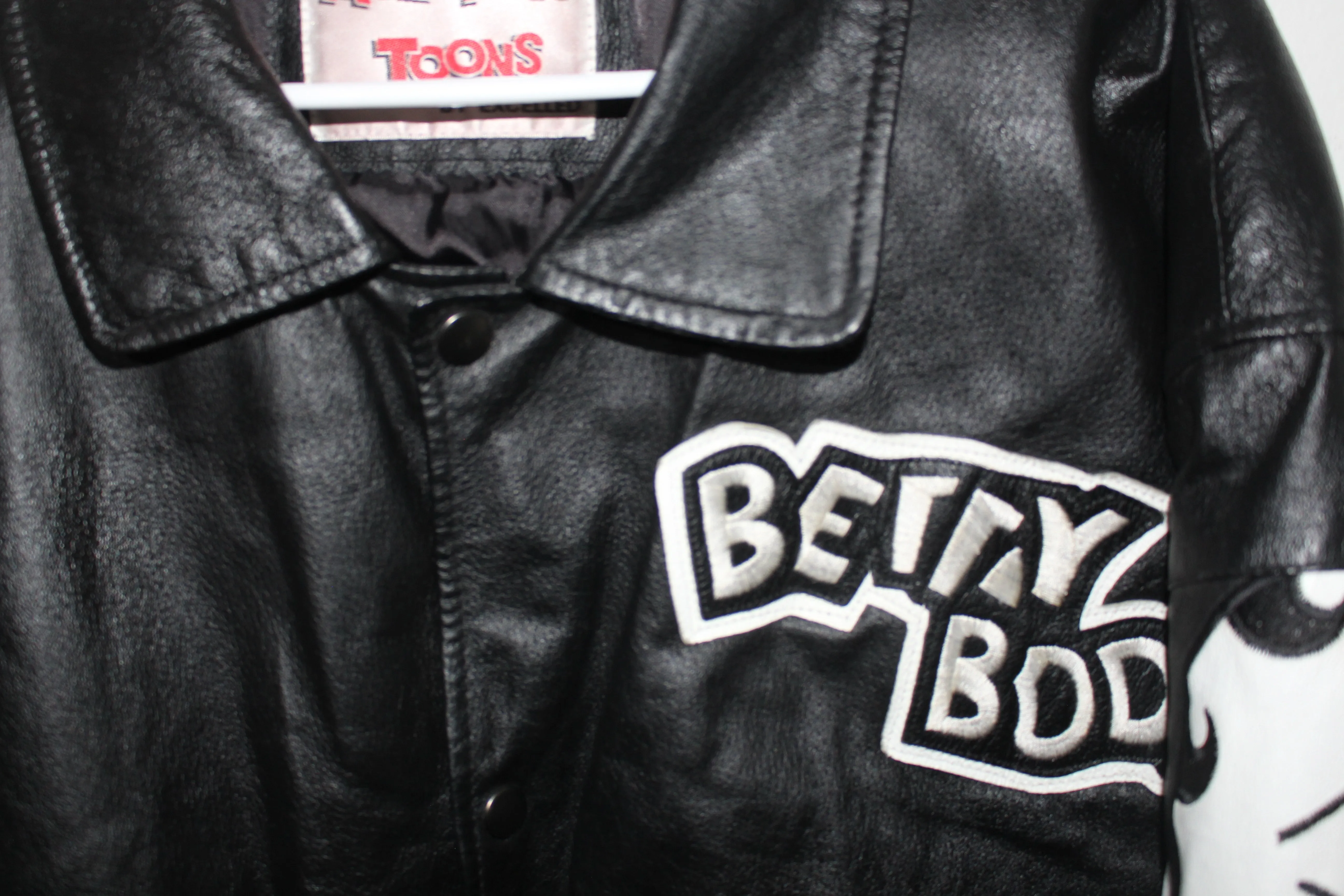 Rare Betty Boop American Toons Leather Jacket (XL)