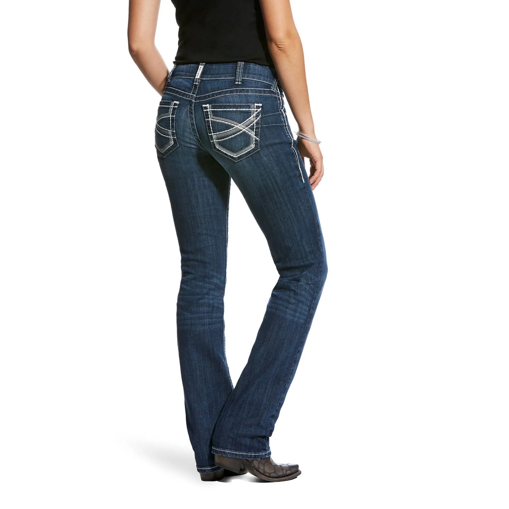 R.E.A.L. Ariat Mid Rise Stretch Whipstitch Boot Cut Jean - 10024300