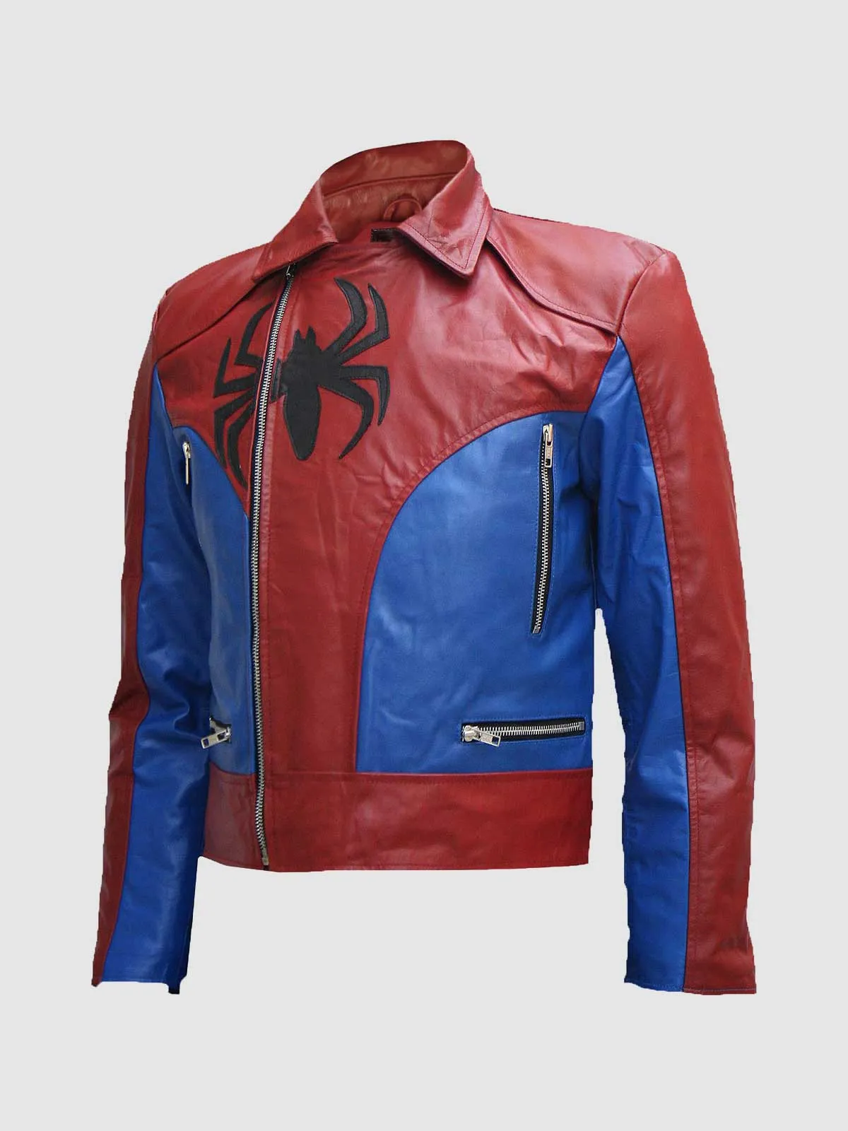 Red & Blue Leather Jacket