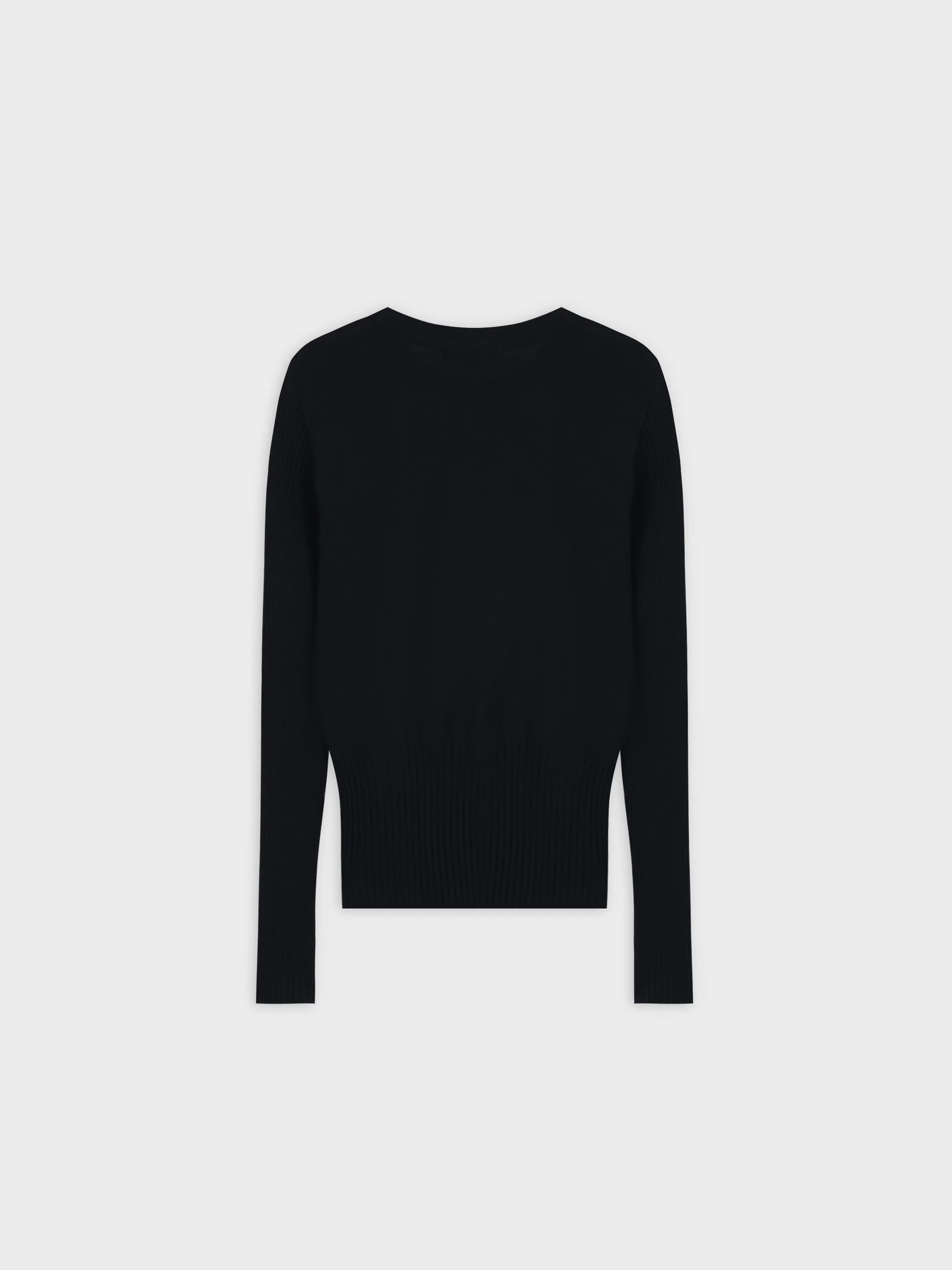 RIBBED WAISTED SWEATER-BLACK