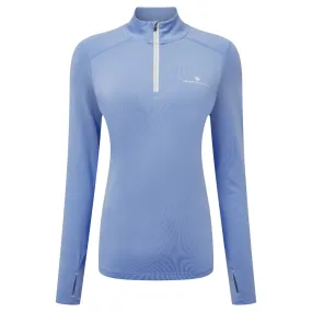 Ronhill Life Practice 1/2 Zip Tee (Womens) - Lake Blue/Vanilla