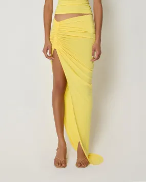 Ruched Maxi Skirt | Golden