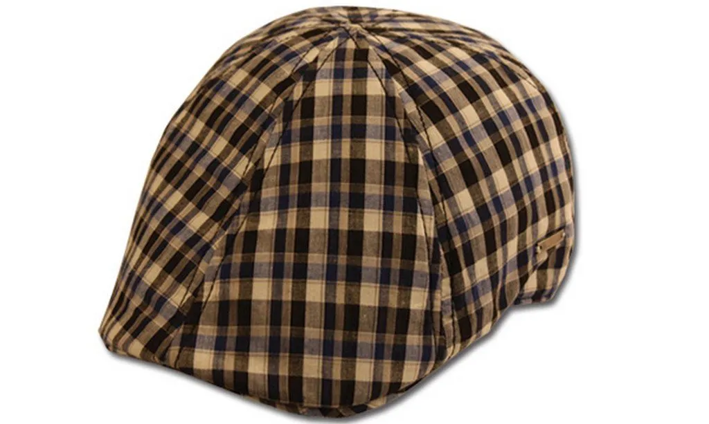 Sakkas Men's Balmoral Plaid Newsboy Ivy Flat Cap