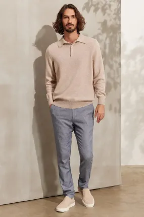 Sand Beige Pure Cashmere Men's Sweater