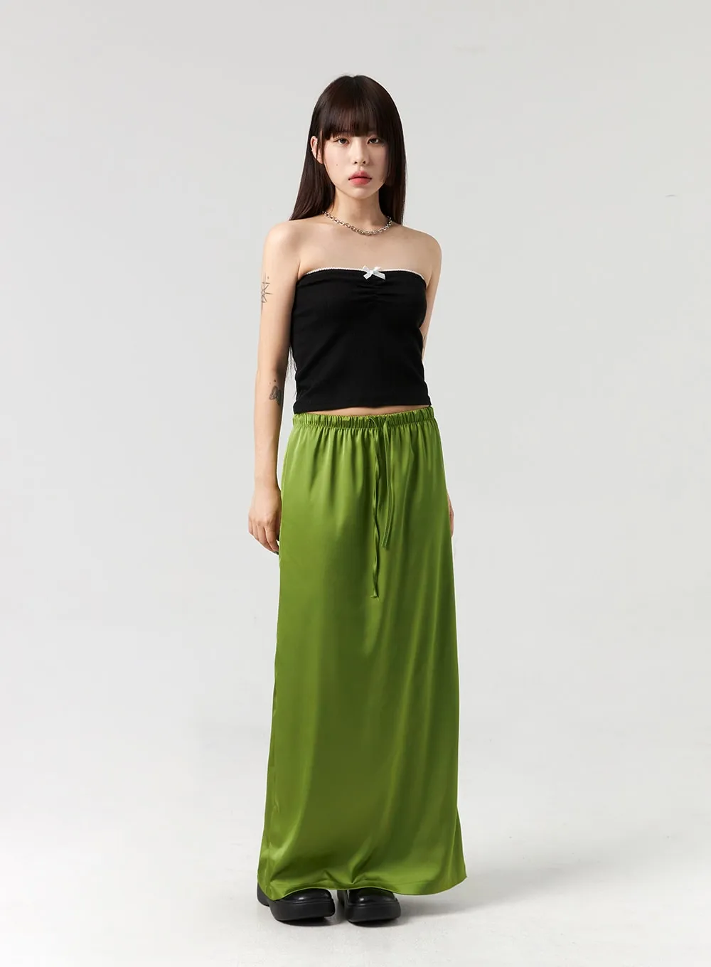 Satin Maxi Skirt CL328